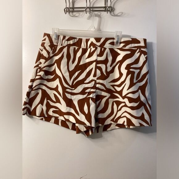 SPANX “ON THE GO” ZEBRA PRINT SHORTS Size XL Brown & Cream - Picture 11 of 11